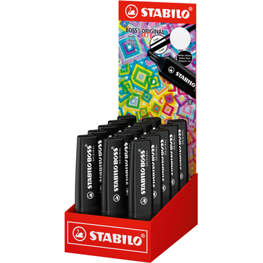 STABILO Boss Marker luminoso Original 70/15-2-46 Display,nero 15 pezzi