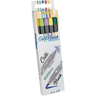 ONLINE Calli Brush Spring Edition 19134 5 colori Double Tip, 2mm
