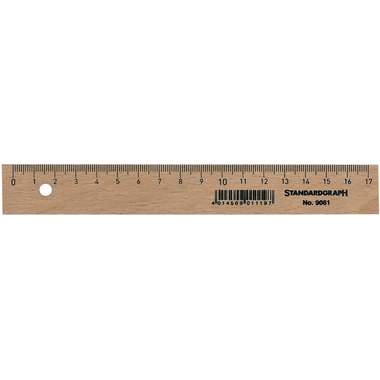 DUX Holzlineal 17cm 9061 unlackiert