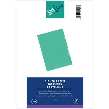 BÜROLINE Cartelline PP A4 667303 verde, matt 10 pz.