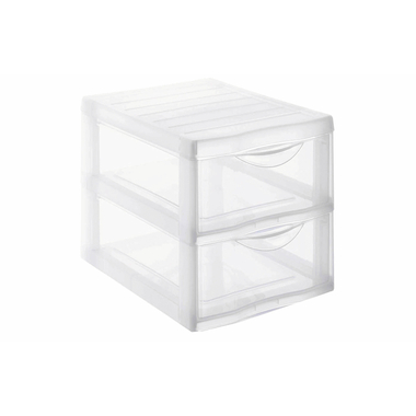ROTHO Schubladenbox Optimo A4 1421900096WS transparent 2 Schubladen