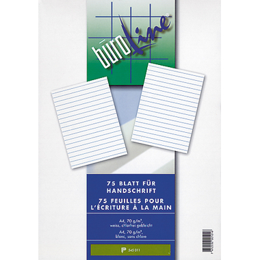 BÜROLINE Schreibpapier A4 545011 liniert,9mm, 70g 75 Blatt