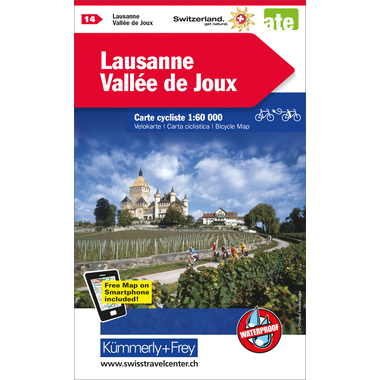 KÜMMERLY+FREY Velokarte 325902414 Lausanne-Vallée Joux 1:60'000