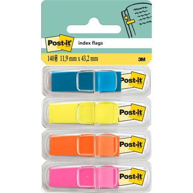 POST-IT Index Tabs Clear 43.2x11.9mm 683-4ABX 4-colori/4x35 tabs