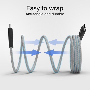 Magnetic cable 60W Type-C, 1m, gray