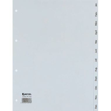 HETZEL Répertoires PP A4 25658481 gris Jan-Dez AL