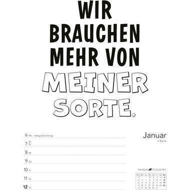 HARENBERG Agenda hebdomadaire 2025 3310134+25 Sprüche-Kalender DE 25x35.5cm