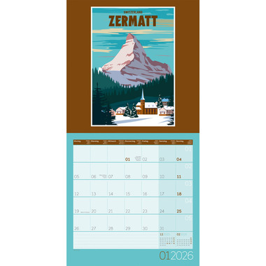 ACKERMANN Bildkalender 2026 4603 Vintage Voyage ML 30x30cm