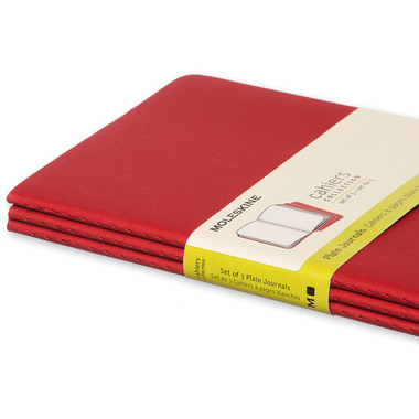 MOLESKINE Notizheft Cahier A5 103-8 blanko, rot 3 Stück