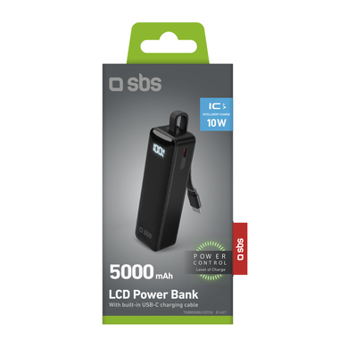 Powerbank mit integriertem USB-C Kabel | SBS