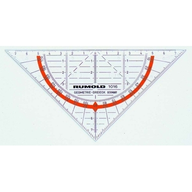 RUMOLD Geodreieck 14cm 1016 farbig/transp.