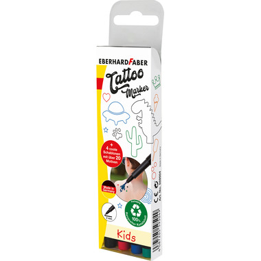 EBERHARD FABER Tattoostifte Set 559504 Kids, 4 Farben