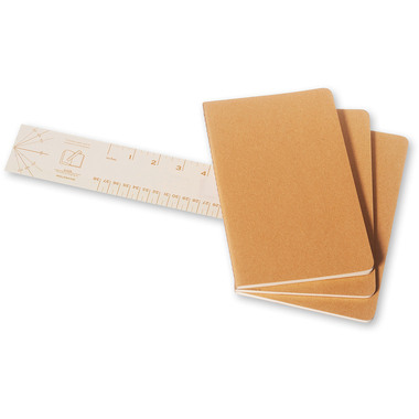 MOLESKINE Quaderno Cahier A5 500-7 in bianco, natur 3 pezzi