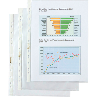 HETZEL Sichthüllen Economic A4 22458490 transparent genarbt 100 Stück