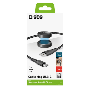 Câble USB-USB-C anti-enchevêtrement avec support magnétique