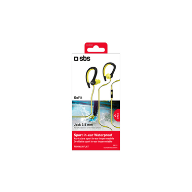 Cuffie stereo in-ear con cavo Runway Flat Sport, jack da 3,5 mm con microfono e pulsante di risposta