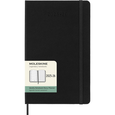 MOLESKINE Agenda settimanale note 25/26 8056999275396 18M foderato HC nero 13x21cm