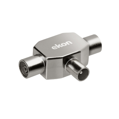 Répartiteur d'antenne coaxial avec entrée mâle 9,5 mm, deux sorties femelles 9,5 mm, blindé