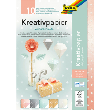 FOLIA Papier créatif 51349 Velourspunkte