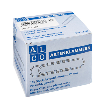 ALCO Büroklammern 77mm 262 verzinkt, gewellt 100 Stück
