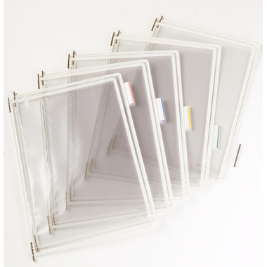 TARIFOLD T-Display tasca pivotante A4 114002 PVC incl. 5 tabs bianco 10pzi.