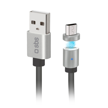 1m long black charging cable with both USB 2.0 and Micro USB connectors