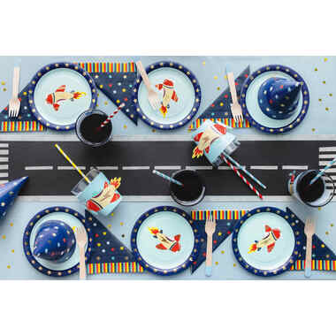 PARTYDECO Braccialetti per bicchieri NKP1 Aereo 6 pezzi