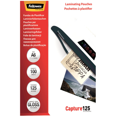 FELLOWES Laminiertasche A6 5307201 glanz, 125my 100 Stk