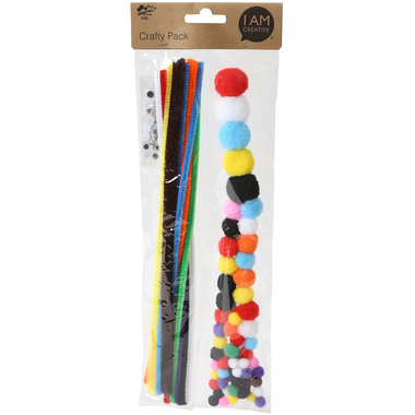I AM CREATIVE Chenille & Pomponset 4023.06 bunt
