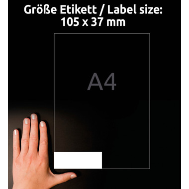 AVERY ZWECKFORM Etiketten 105×37mm 3484-200 weiss 3520 Stk./200+20 Blatt