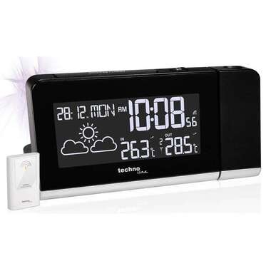Technoline Projection Radio-Controlled Clock WT 539 with Alarm and Weather Forecast