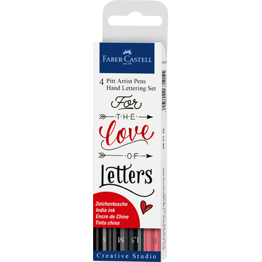FABER-CASTELL Pitt Art Pen Handlettering 267115 nero 4 pezzi