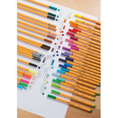 STABILO Fineliner Point 88 0.4mm 8850-6 étui en metal 50 pcs.