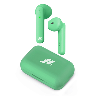 Écouteurs True Wireless Stereo avec design semi intra-auriculaire et touches multifonction pour musique et appels, vert clair