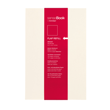 TRANSOTYPE senseBook FLAP REFILL A5 75510502 quadr., M, 135 fogli beige
