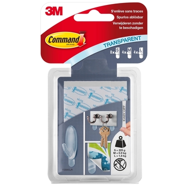 3M Command Strips 17200CLN transparent 16 Stück