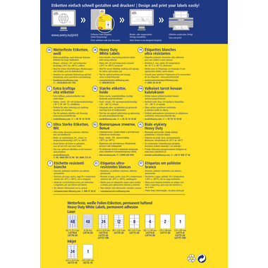 AVERY ZWECKFORM Etiquettes Laser 45,7x21,2mm L47788 imperméable blanc 8 flls.