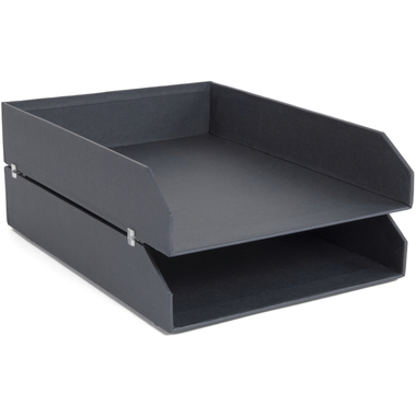 BIGSO BOX OF SWEDEN Corb. à courrier Hakan A4 15753200 lot de 2, gris foncé