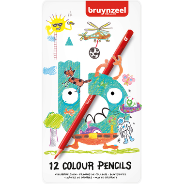 BRUYNZEEL Schulfarbstift Super 3.3mm 60516012 12 Farben Metalletui