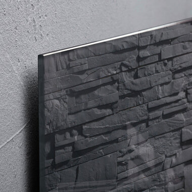SIGEL Tableau magnétique en verre GL169 Slate Pierre 480x480x15mm