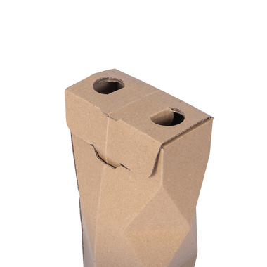 Bottle gift box Edgy box in brown/black for 1x0.75l bottle with bottle height 360mm & Ø84mm
