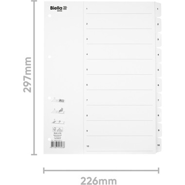 BIELLA Kartonregister SmartIndex A4 46941001U weiss 1-10