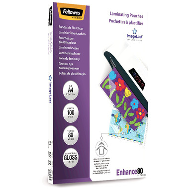 FELLOWES Pelicole per laminazione A4 5302202 lucido, 80my, adh. 100 pezzi