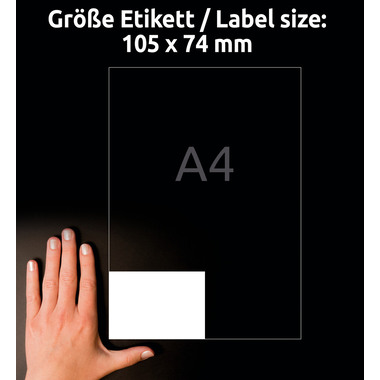 AVERY ZWECKFORM Etiketten 105x74mm 3427-200 weiss 1760 Stk./200+20 Blatt