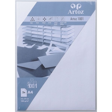 ARTOZ Papier 1001 A4 107796142 100g, blütenweiss 5 Blatt