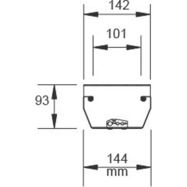 APOLLO Kabelwanne 126cm VKC16/S grau, für 160cm Tische