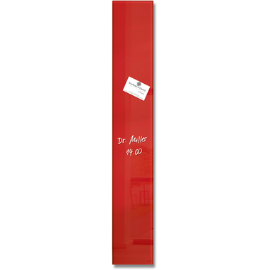 SIGEL Tableau magnétique en verre GL104 rouge 120x780x15mm