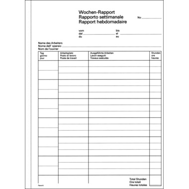 FAVORIT Rapport hebdomadaire D/F/I A5 507 blanc 50x2 feuilles