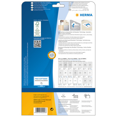 HERMA Etichette SPECIAL 96x16.9mm 4209 bianco,non-perm. 800 pz./25 f.