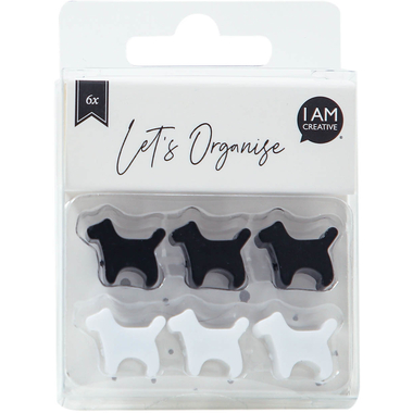 I AM CREATIVE Aimant Chien Let`s Organize MAA4035.53 noir, blanc 6 pièces
